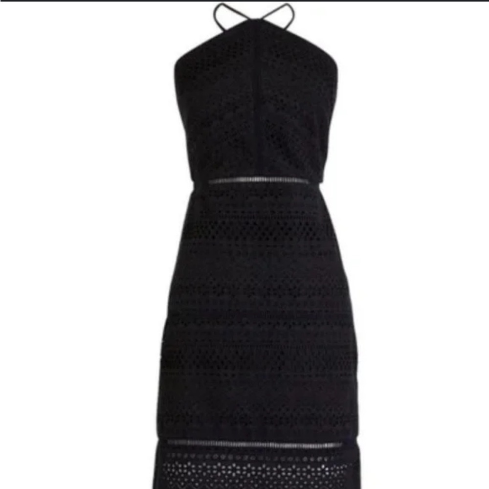 NWT J Crew Black Eyelet Cotton Midi Dress Size 6 Vacation Beach